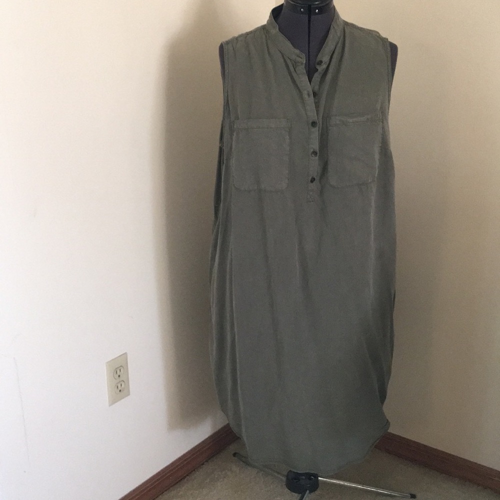Army green tunic dress